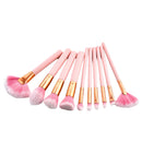 10 Pieces Pro Eyeshadow Blush Powder Foundation Makeup Cosmetic Brushes Set