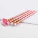 4x Makeup Beauty Brush Set Kit - Eye Contouring Eyeshadow, Cheek Powder Blusher Blending Fan Shape Brushes