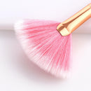 4x Makeup Beauty Brush Set Kit - Eye Contouring Eyeshadow, Cheek Powder Blusher Blending Fan Shape Brushes
