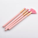 4x Makeup Beauty Brush Set Kit - Eye Contouring Eyeshadow, Cheek Powder Blusher Blending Fan Shape Brushes