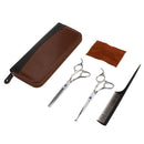 Barber Hair Cutting Thinning Scissors Shears Set & Comb Pouch Cleaner Cloth