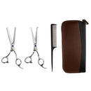 Barber Hair Cutting Thinning Scissors Shears Set & Comb Pouch Cleaner Cloth