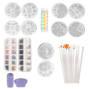 Nail Art Set - 5PCS Dotting Painting Pen, 10PCS Stamping Image Plate, 15Pcs Painting Brush, 2 Bag Rhinestones, 1 Stamper and Nail Paint Pen