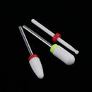 7 Pieces Professional Ceramic Nail Art Polishing Head Electric Drill Bit 3/32 inch Rotary File Rotary File Top Grinding Grit with box