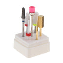 7 Pieces Professional Ceramic Nail Art Polishing Head Electric Drill Bit 3/32 inch Rotary File Rotary File Top Grinding Grit with box