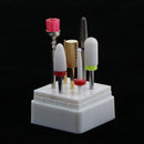 7 Pieces Professional Ceramic Nail Art Polishing Head Electric Drill Bit 3/32 inch Rotary File Rotary File Top Grinding Grit with box
