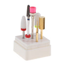 7 Pieces Professional Ceramic Nail Art Polishing Head Electric Drill Bit 3/32 inch Rotary File Rotary File Top Grinding Grit with box