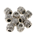 10 PCS 5mm Silver Dreadlocks Braiding Beads Cuffs Tubes Hair Decoration Accessories +1 Pc Wood Latch Hook Crochet Needle