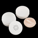 2 Pieces Plastic White Empty Refillable DIY Makeup Loose Powder Container Case with Sponge Puff