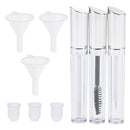 3 Packs 5ml Empty Mascara Tubes Eyelash Growth Oil Cream Lip Gloss Vials Bottle Funnels