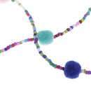 Anti Slip Colorful Beads Plush Ball Eyeglass Holder Chain Necklace Lady Girl