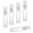 10ML Clear Empty Refillable Airless Pump Cream Lotion Bottle Cosmetic Container Fine Mist Spray Bottle, Pack of 5