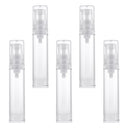 10ML Clear Empty Refillable Airless Pump Cream Lotion Bottle Cosmetic Container Fine Mist Spray Bottle, Pack of 5