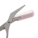 2pcs Pink Plastic Metal Women Makeup Eyelash Eyebrow Trimmer Scissors Hair Remover Cutter With Comb Thinning Shears