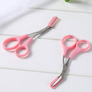 2pcs Pink Plastic Metal Women Makeup Eyelash Eyebrow Trimmer Scissors Hair Remover Cutter With Comb Thinning Shears