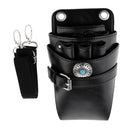 Hair Stylist Scissor Pouch Holster Belt Holder Genuine Leather Scissors Bag -Large Capacity