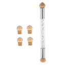Nail Art Brush, Dual Tipped Ombre Nail Art Sponge Brush for DIY Gradient Blooming UV Gel Nails - White