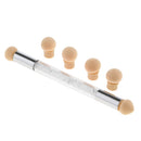 Nail Art Brush, Dual Tipped Ombre Nail Art Sponge Brush for DIY Gradient Blooming UV Gel Nails - White
