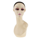 Durable Plastic Female Mannequin Head 18'' Tall Realistic Make-up Mannequin Head Wigs Display Skin Color
