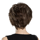 Women Short 100% Real Human Hair Wigs With Cap Heat Resistant Dark Brown