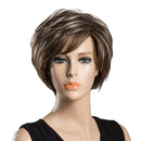 Women Short 100% Real Human Hair Wigs With Cap Heat Resistant Dark Brown