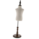Detachable Kids Mannequin Torso Body Dress Form with Wood Stand, Medium Size,Adjustable Height, for Dress Clothing Display Beige