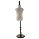 Detachable Kids Mannequin Torso Body Dress Form with Wood Stand, Medium Size,Adjustable Height, for Dress Clothing Display Beige