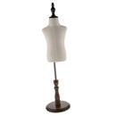 Detachable Kids Mannequin Torso Body Dress Form with Wood Stand, Medium Size,Adjustable Height, for Dress Clothing Display Beige