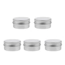 5 Pieces 1oz/30g Silver Aluminum Round Tins Empty Slip Slide Containers Bottle with Screw Lid for Lip Balm,Crafts,Cosmetic,Candles,Travel Storage