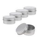 5 Pieces 1oz/30g Silver Aluminum Round Tins Empty Slip Slide Containers Bottle with Screw Lid for Lip Balm,Crafts,Cosmetic,Candles,Travel Storage