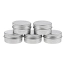 5 Pieces 1oz/30g Silver Aluminum Round Tins Empty Slip Slide Containers Bottle with Screw Lid for Lip Balm,Crafts,Cosmetic,Candles,Travel Storage