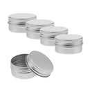 5 Pieces 1oz/30g Silver Aluminum Round Tins Empty Slip Slide Containers Bottle with Screw Lid for Lip Balm,Crafts,Cosmetic,Candles,Travel Storage