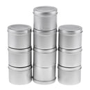 10pcs 100ml Empty Cosmetic Pots Lip Balm Container Jar Small Powder Silver Aluminum Tins with Clear Lid