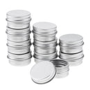 5 ml Silver Small Aluminum Round Lip Balm Tin Storage Jar Containers with Screw Cap for Lip Balm, Cosmetic, Candles or Tea ( Pack of 10 )