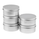 5 Pack 200ml Portable Empty Cosmetic Silver Aluminium Pot Jar Tin Lip Gloss Makeup Container Storage Box 46mm Deep