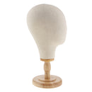 21" Beige Color Canvas Block Head For Hair Extension Lace Wigs Making and Display Styling mannequin Manikin Head with Detachable Stand
