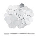 100Pcs 25mm Metal Stickers Design For Non-Magnetic Makeup Pans Suit For Blank Magnetic Makeup Palette with Mixing & Depoting Spatula