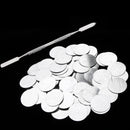 100Pcs 25mm Metal Stickers Design For Non-Magnetic Makeup Pans Suit For Blank Magnetic Makeup Palette with Mixing & Depoting Spatula