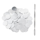 100Pcs 25mm Metal Stickers Design For Non-Magnetic Makeup Pans Suit For Blank Magnetic Makeup Palette with Mixing & Depoting Spatula