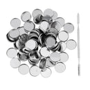 Palette Deep Round Empty Metal Pans with Stick Quantity of 100 (26mm Diameter)
