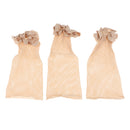 3 Pack Long Wig Caps Nylon Hair Mesh with Open End to Wrap Long and Short Hair Firmly, Elastic and Easy to Wear Beige