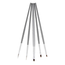 5pcs Silver Handle Nail Art Painting Detailing Liner Brushes & Dotting Pen Set Tools DIY Kit for Women Girls