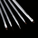 5pcs Silver Handle Nail Art Painting Detailing Liner Brushes & Dotting Pen Set Tools DIY Kit for Women Girls