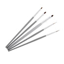 5pcs Silver Handle Nail Art Painting Detailing Liner Brushes & Dotting Pen Set Tools DIY Kit for Women Girls