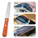 Straight Stainless Steel Waxing Spatula Metal Wax Mixing Applicator with Wood Handle Body Eyebrow Hair Removal Tool