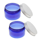 2x Plastic Makeup Jars With Lids Round Powder Cream Cosmetic Pots Container