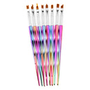 8 Piece Colorful Handle UV Gel Polish Nail Art Drawing Painting Pen Brushes Professional Set