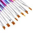 8 Piece Colorful Handle UV Gel Polish Nail Art Drawing Painting Pen Brushes Professional Set