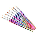 8 Piece Colorful Handle UV Gel Polish Nail Art Drawing Painting Pen Brushes Professional Set