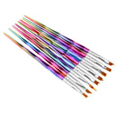 8 Piece Colorful Handle UV Gel Polish Nail Art Drawing Painting Pen Brushes Professional Set